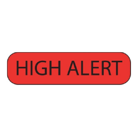 Label, Hi Alert Flursnt Red (666/rl) Rl - 1