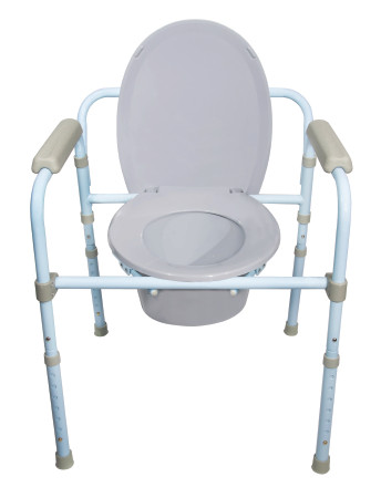 Commode, Folding Stl Frame Blu350lbs Ea - 1