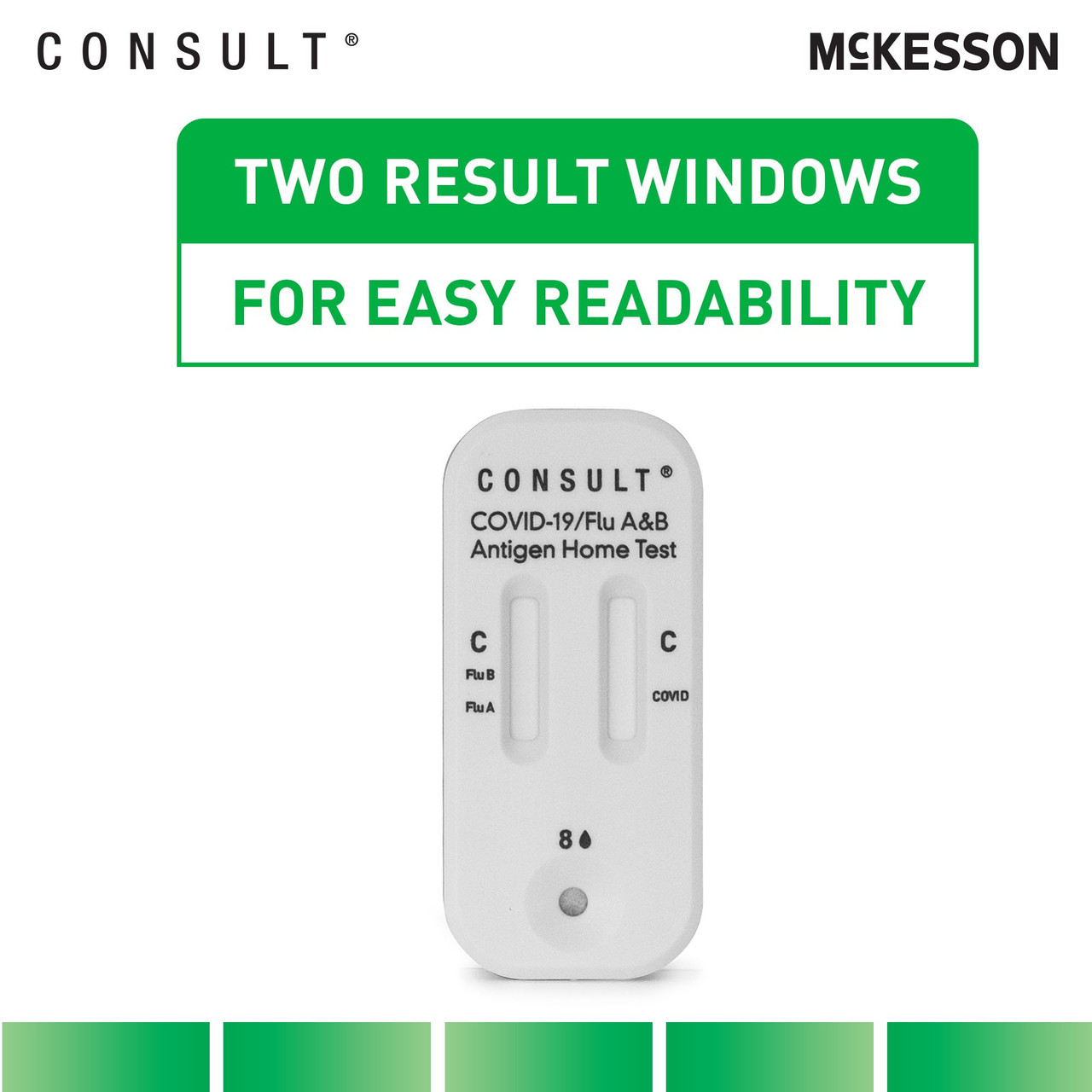 McKesson Consult® COVID-19 / Flu A&B Antigen Home Test, Box with 2 Tests