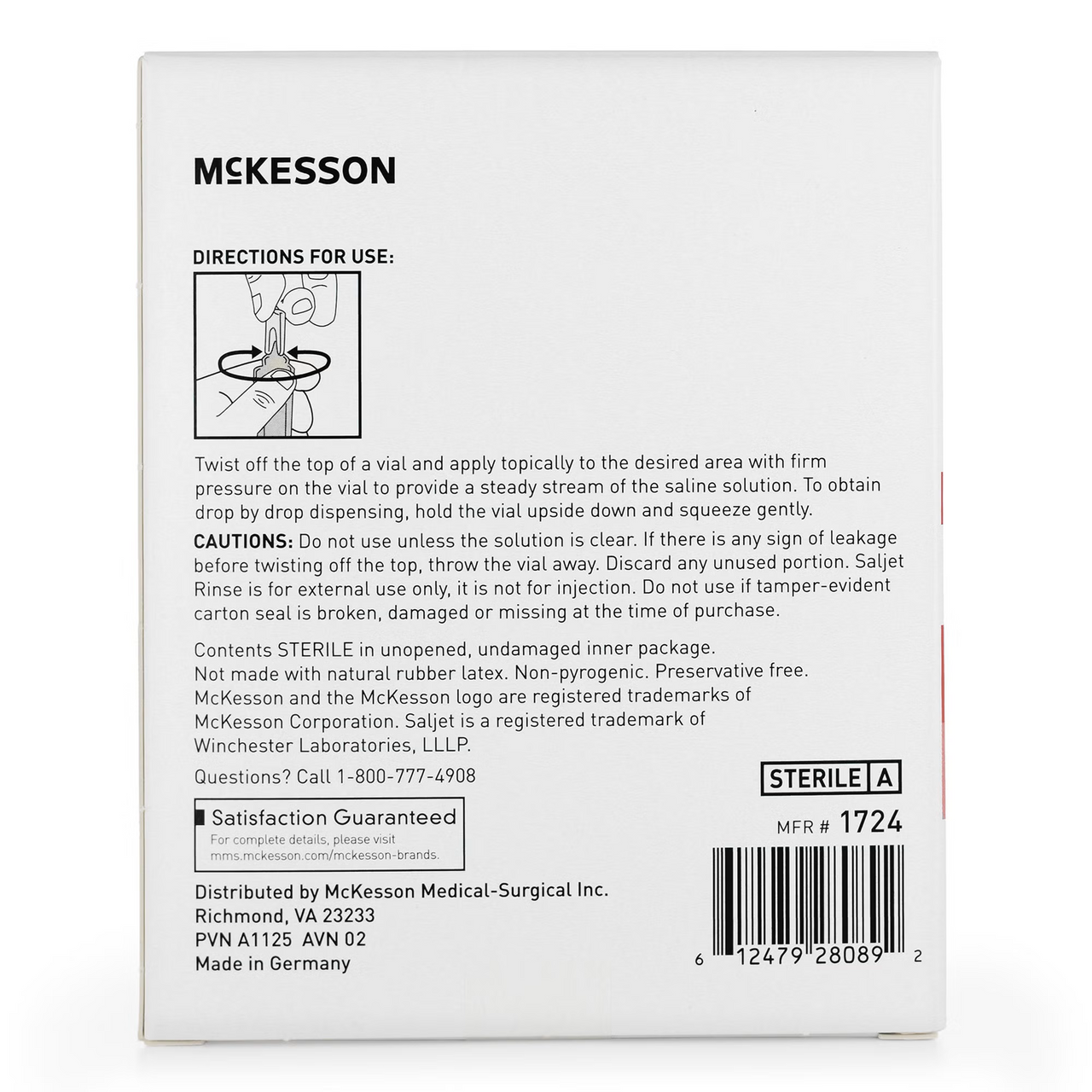Saljet 0.9% Sodium Chloride, Preservative Free Not for Injection Unit Dose Vial 30 mL, Box of 12