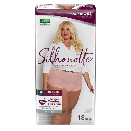 Underwear, Incont Depend Fml Pnk Xlg (18/pk 2pk/cs) Pk - 18