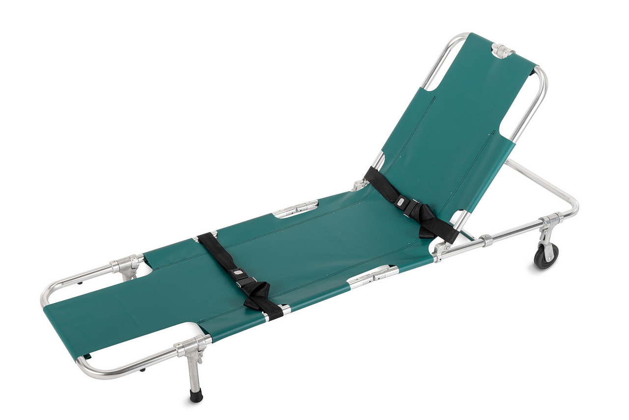 Junkin JSA-604 Easy-Fold Wheeled Stretcher with Adjustable Back Rest