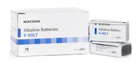 McKesson Alkaline 9 Volt Batteries, Box of 10