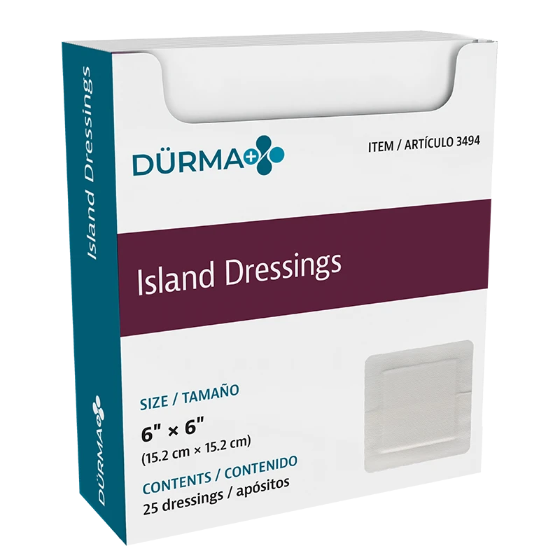 Dynarex Island Dressing 6 X 6 Inch Square, Sterile, Box of 25
