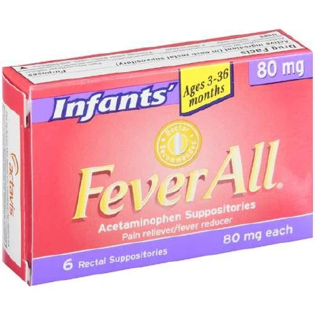 Feverall, Suppository Rectal Inf 80mg (6/bx) Bx - 6