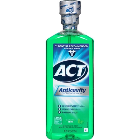 Mouthwash, Act Fluor Rinse Mint 18oz Ea - 1