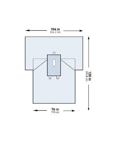 Drape, Surgical Lap Str 104"x76"x120" (13/cs) Pk - 1