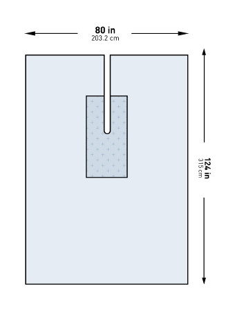 Drape, Surgical Ortho W/split 80"x124" (20/cs) Pk - 1