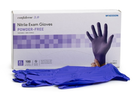 Glove, Exam Nitrile 3.0 P/f Blu Xlg (100/ct) Bx - 100