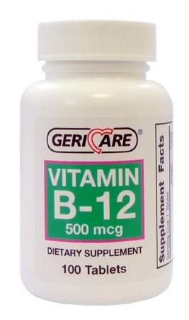 Vitamin B-12, Tab 500mcg (100/bt 12bt/cs) Bt - 1