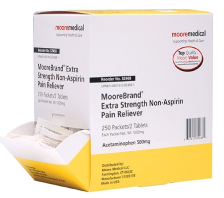 Acetaminophen Tab 500mg 250 X 2 Ud Bx 12bx/cs Bx - 250