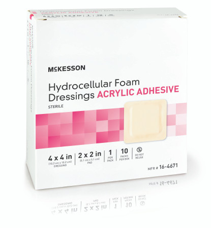 Dressing, Hydrocellular Adh Str Foam 4"x4" (10ea/bx 10bx/cs) Bx - 10