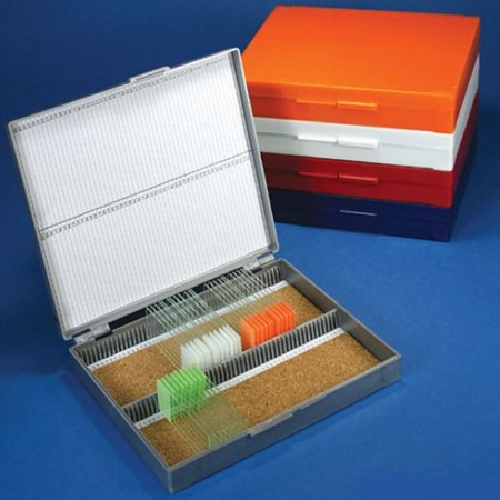 Box, Microscope Slide Storage F/100 Slide Blu Ea - 1