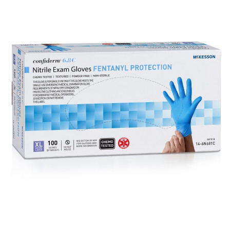 McKesson Confiderm 6.8 Nitrile Exam Gloves Xlg N/s Chemo 6.8c Bx - 100
