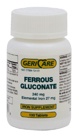 Ferrous Gluconate, Tab 240mg (100/bt 12bt/cs) Bt - 1