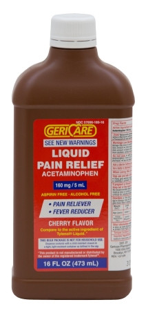 Acetaminophen, Elx Liq Cherry 160mg/5ml 16oz (12/cs) Bt - 1
