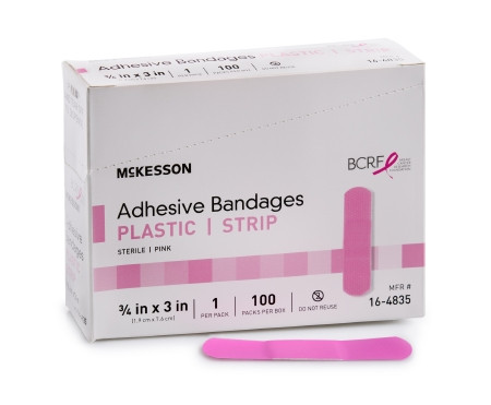 Bandage, Adhsv Pnk Strip 3/4"x3" (100/bx 24bx/cs) Bx - 100