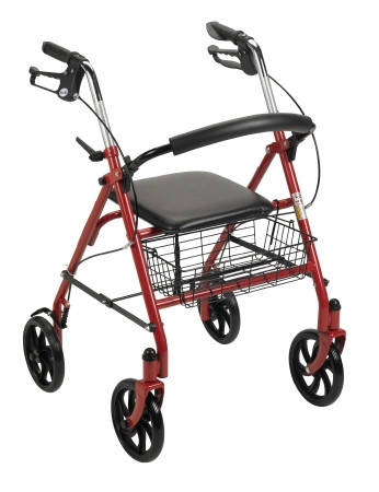 Walker, Rollator Dura Folding Steel W/7.5" Whls Red 300lb Ea - 1