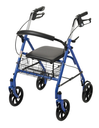 Walker, Rollator Dura Folding Steel W/7.5" Whls Blu 300lb Ea - 1