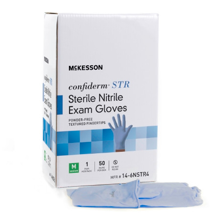 Glove, Exam Nitrile Str Pf Med(50pr/bx 4bx/cs) Bx - 50