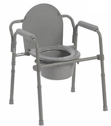 Commode, Fld Stl Frame Gry 350lbs (4/cs) Cs - 4