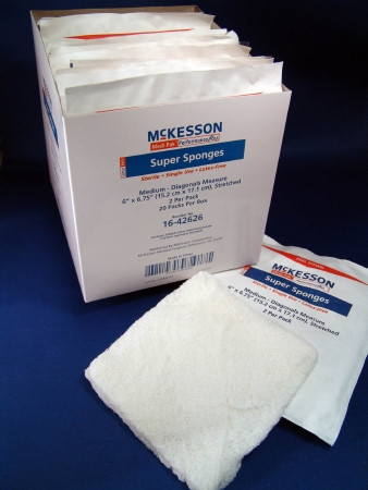 Sponge, Supr 6"x6 3/4" Med Strlf (2/pk 20p Bx - 20