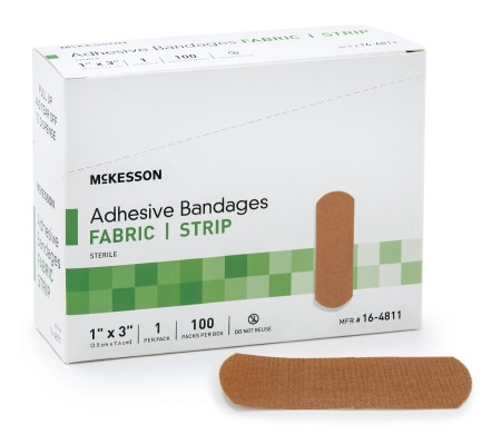 Bandage, Adhsv Fabr Strp 1x3 (100/bx 24bx/cs) Bx - 100