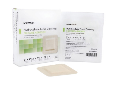 Foam, Adh Sil W/border 3"x3" (10/bx 20bx/cs) Bx - 10