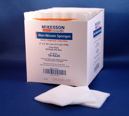 Sponge, N/wovn 2"x2" 4ply Str 2's (50pk/bx) Bx - 50