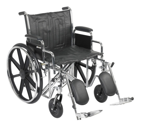 Wheelchair, Hd Dual Cross Brace Dda Elr 22" 450lbs Ea - 1