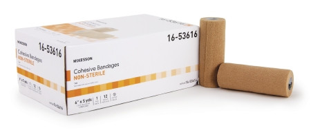 Bandage, Cohesive N/s Lf Tan 6" (12/cs) Ea - 1