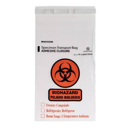 Bag, Spcmn Biohaz Outside Pckt6"x10" (100/pk 10pk Pk - 1