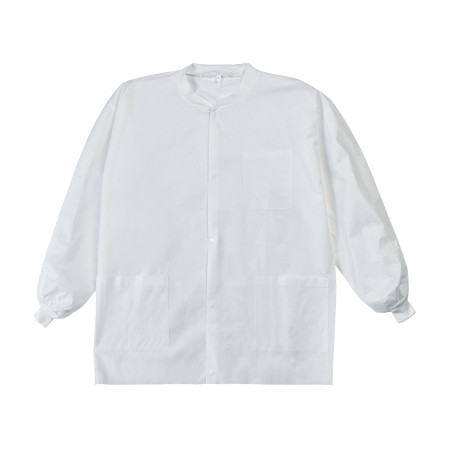 Coat, Lab Labmates 3pckt Knit Collar Cuffs Wht Sm (10/bg) Bg - 10