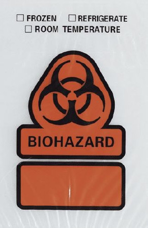 Bag,ziplock Spcmn Biohaz Clr 6x9 (100/pk) Pk - 100