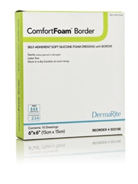 Dressing, Wnd Adh W/border Soft Sil Fm 4x4" (10/bx Bx - 10