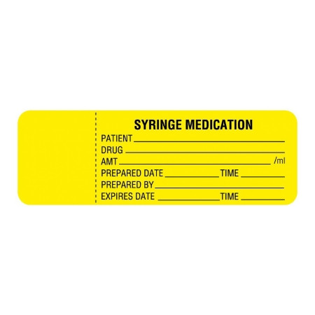 Label, Syringe Medication Ylw 3"x1" (220/rl) Rl - 1