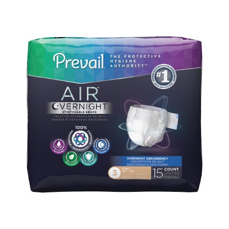 Brief, Incont Prevail Air Sz3 58"-70" (15/bg 4bg/cs) Bg - 15