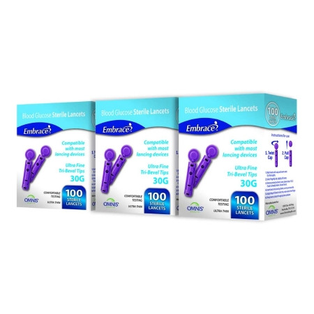Lancets, Embrace 30g (100/bx 50bx/cs) Bx - 100