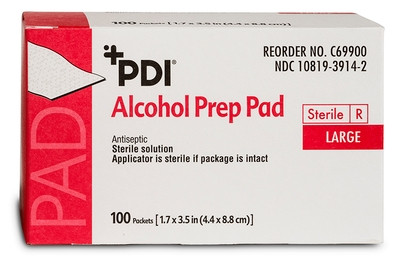 Pad, Alcohol Prep Str Lg (100/bx) Bx - 100