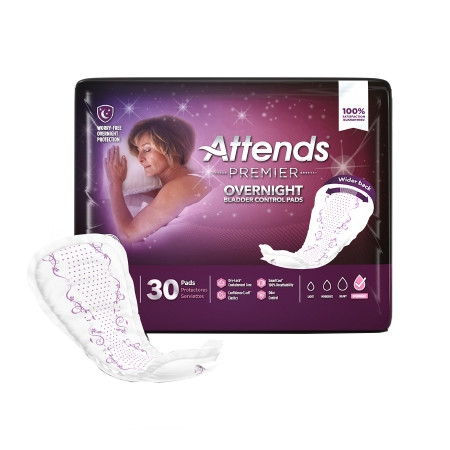 Pad, Bladder Cntrl Attends Premier Overnight (30/bg 4bg/cs) Bg - 30