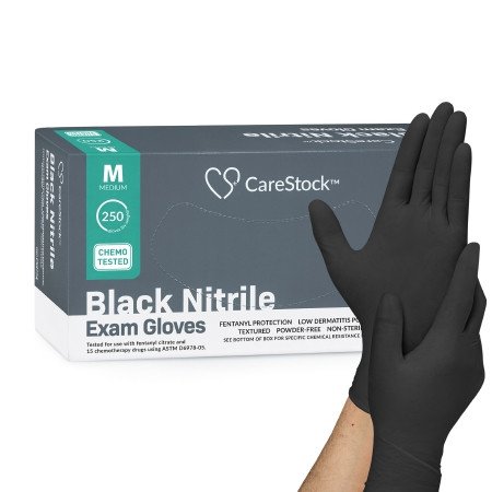 Glove, Exam Ntrl Md N/s Chemo Ldc Blk (250/bx 10bx/cs) Bx - 250