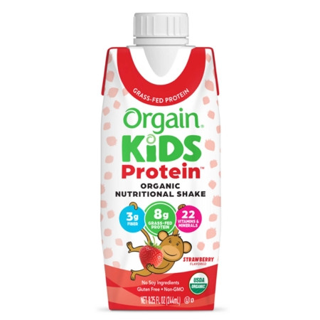 Shake, Nutrtn Organic Orgain Kids Protn Strwbry 224ml (12/cs Cs - 12
