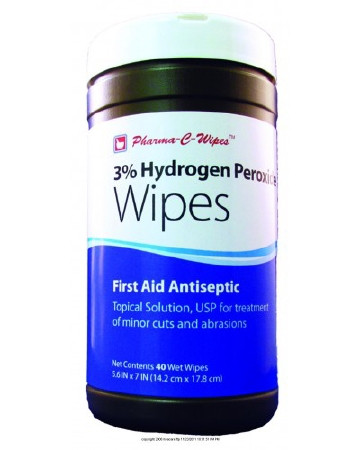 Wipe, Wet Hydrogen Peroxide 3%(40/pk) Cutmfg Cs - 6