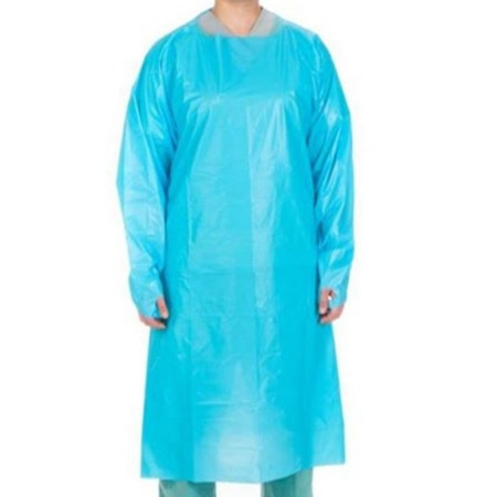 Gown, Imperv Xl Blue Plastic Film (75/cs) Cs - 75