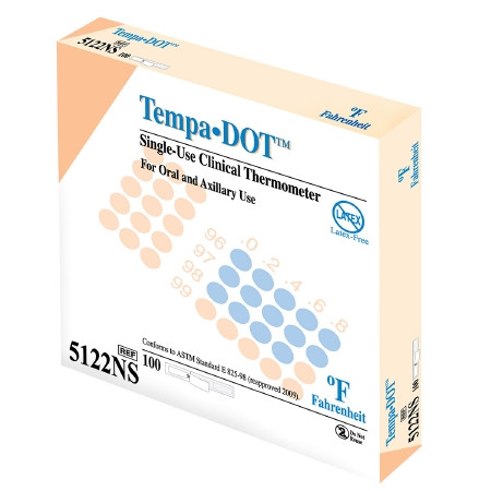 Thermometer, Oral Tempa Dot N/s (100/bx 20bx/cs) Bx - 100