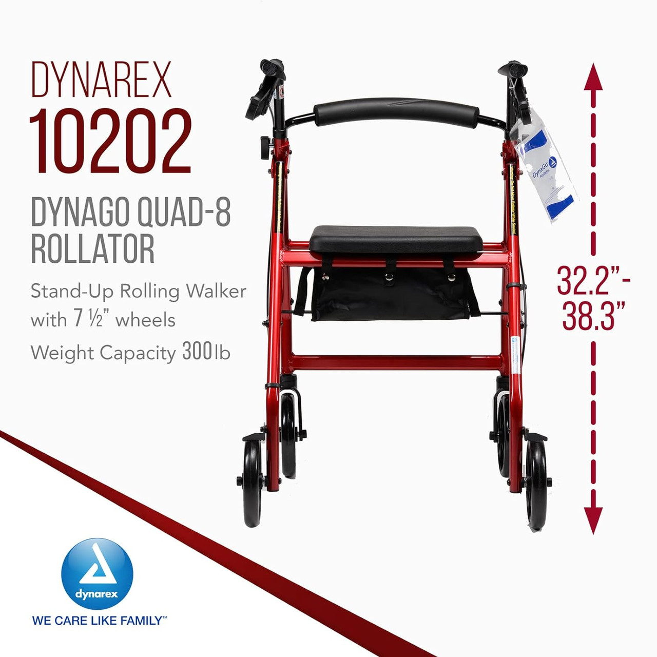 Dynarex DynaGo Quad 8 Rollator  B