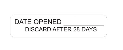 Label, Date Opened Discard After 28 Days (1000/pk) Pk - 1