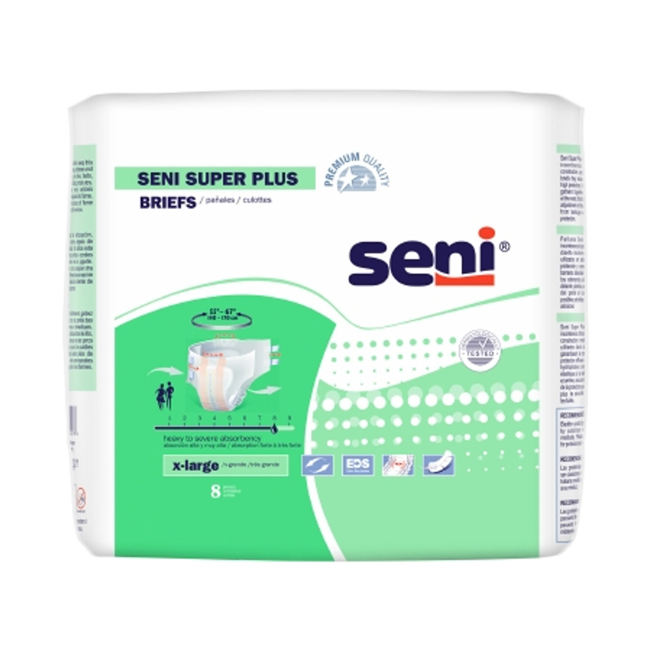 Brief, Incont Seni Super Plus Xlg 55"-67" (8/pk 4pk/cs) Pk - 8