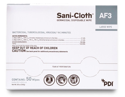 Wipe, Dry Sani-cloth Af3 Lg 5x8 Ind Pk (50/bx 10bx Bx - 50