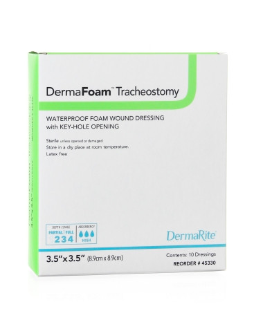 Dressing, Wnd Derma Foam Str Waterproof 3.5"x3.5" Bx - 10